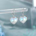 wholesale 925 Sterling Silver Heart-Shaped Moonstone Peace Sign Drop Earrings with Leverbacks for Women Gifts-0-1