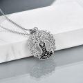 wholesale 925 Sterling Silver Tree of Life Norse Thor's Hammer Amulet Protection Pendant Necklace for Women-0-4