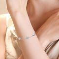 wholesale 925 Sterling Silver Sun Moon Star Bracelet With Clear Crystal Accents-0-3