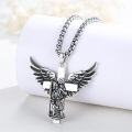 wholesale 925 Sterling Silver St Joseph Guardian Angel Cross Pendant Necklace for Men Women-0-4
