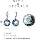 wholesale 925 Sterling Silver Turtle Moon Blue Crystal Leverback Earrings Sea Life s for Women Girls-0-3