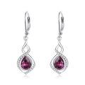 wholesale 925 Sterling Silver Infinity Birthstone Dangle Earrings for Women-0-0