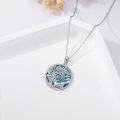 wholesale Sterling Silver Crystal Abalone Shell Animal Pendant Tree of Life Necklace-0-28
