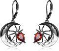 wholesale 925 Sterling Silver Spider Moon Drop Earrings Gothic Punk Style Halloween Costume Accessories Gift Ideas-0-1