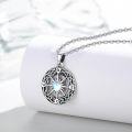 wholesale 925 Sterling Silver Moonstone Celtic Knot Compass Pendant Necklace for Women-0-1
