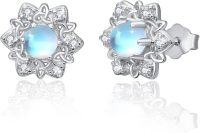 wholesale 925 Sterling Silver Rainbow Moonstone Stud Earrings with Cute Mouse Design - Gifts for Women and Girls-Celtic Knot Moonstone Earrings