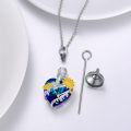 wholesale 925 Sterling Silver Heart Sunflower & Butterfly Keepsake Urn Necklace with Funnel and Fill Tool - Memorial Jewelry for Ashes-0-1