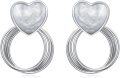 wholesale Silver Heart-Shaped Stone Studs - Minimalist 925 Sterling Silver Jewelry-0-0