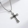 wholesale 925 Sterling Silver Black Onyx Celtic Cross Pendant Necklace for Men & Women - Christian Religious s-0-2