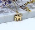 wholesale 14K Gold Crystal Elephant Pendant Necklace for Women - 18 Inches Chain Length-0-1