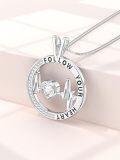 wholesale TOUPOP Heartbeat Necklace For Women 925 Sterling Silver Heart Zircon Necklace Birthday Gift For Women Wife Sister Mom Girlfriend Jewellery Gift For Christmas Valentine's Day -0-4