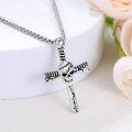 wholesale 925 Sterling Silver Skull Baseball Bat Cross Pendant Necklace s for Men & Women-0-2