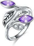 wholesale Sterling Silver CZ Chakra Tree Leaf Adjustable Ring (6 9 ) Holiday Gift-0-0