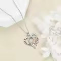 TOUPOP Sterling Silver Crystal Mom Infinity Heart Necklace-0-3