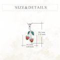 wholesale 925 Sterling Silver Cherry Heart Pendant Red Crystal Fruit Charm Necklaces for Women Gifts-0-4