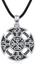 wholesale 925 Sterling Silver Celtic Knot Viking Pendant with Black Onyx Gemstone Necklace for Men & Women s-0-0