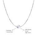wholesale 925 Sterling Silver 14k Gold Plated Pearl Necklace Wholesale Elegant Simple Design-0-7