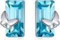 wholesale TOUPOP Butterfly Stud Earrings For Women 925 Sterling Silver Blue Crystal Butterfly Earrings Jewelry Gifts For Her Daughter Sister Mom Girlfriend Wife Birthday Christmas Gifts -0-0