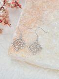 wholesale 925 Sterling Silver Celtic Knot Cubic Zirconia-Shaped Drop Earrings - Irish s for Women-0-2