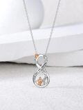 wholesale 925 Sterling Silver Infinity Love Forever Butterfly Rose Flower Pendant Necklaces for Dad and Daughter Gifts-0-2