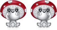 wholesale 925 Sterling Silver Red Cap Mushroom Frog Stud Earrings - Cute Halloween Gift for Her-Mushroom Frog Earrings