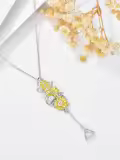 TOUPOP Sterling Silver Sunflower Y Pendant You Are My Sunshine Necklace-0-3