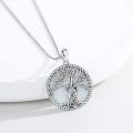 wholesale 925 Sterling Silver Opal Tree of Life Pendant Necklace with Cross for Women -0-3