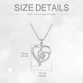 wholesale 925 Sterling Silver 925 with Moissanite Double Heart Pendant Necklace for Women-0-2