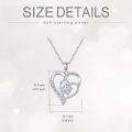 wholesale 925 Sterling Silver 925 with Moissanite Double Heart Pendant Necklace for Women-0-2