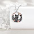 wholesale 925 Sterling Silver Wolf Rose Pendant Necklace-0-4