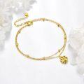 wholesale 925 Sterling Silver Honeycomb Bee Charm Gold Tone Ankle Anklet Set for Women Gifts-0-2
