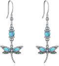 wholesale 925 Sterling Silver Turquoise Dragonfly Drop Earrings for Women-0-0