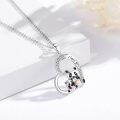 wholesale 925 Sterling Silver Panda Family Love Forever Pendant Necklaces for Women-0-2