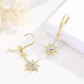 wholesale 925 Sterling Silver Gold-Plated Moonstone & Opal Starburst Leverback Drop Earrings-0-51