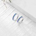 wholesale 925 Sterling Silver 925 Sterling Silver Cubic Zirconia Austrian Crystals Birthstone Huggie Hoop Earrings-0-1