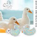 wholesale 925 Sterling Silver Opal Duck Stud Earrings - Hypoallergenic and Adorable Gift for Women & Girls-0-1