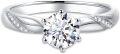 wholesale TOUPOP 1ct Moissanite Engagement Ring 14k Gold Plated 6 Prong Round Solitaire Wedding Engagement Ring D Color Vvs1 Anniversary Band Promise Valentine’s Gift For Wife Girlfriend Her -0-0