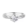 TOUPOP 14k Gold Plated Moissanite D Color Vvs1 Round Solitaire Engagement Ring-0-0