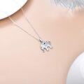 wholesale 14K White Gold Diamond Elephant Pendant Necklace for Women 20 Inches-0-4