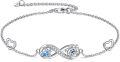 wholesale 925 Sterling Silver Infinity Love Heart & Blue Crystal Turtle Charm Bracelet for Women-0-0