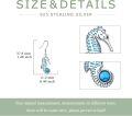 wholesale 925 Sterling Silver Blue Turquoise Sea Horse Dangle Drop Earring Gift for Her-0-4