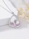 TOUPOP 14K Gold Opal Koala Unicorn Mermaid Axolotl Heart Pendant Necklace-0-1
