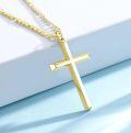 wholesale Gold Plated 925 Sterling Silver  Mens Cross Pendant Necklace 24 Chain-0-1