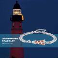 wholesale 925 Sterling Silver Red Enamel Light House Charm Bracelet for Women Travel Friendship Graduation Gift Jewelry-0-3