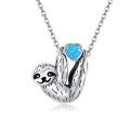wholesale 925 Sterling Silver Sloth Pendant Necklace Wholesale Hanging On Chain-0-18