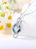 wholesale TOUPOP Music Note Necklace Sterling Silver Treble Clef Dragondly Necklace With Blue Crystal Jewelry Birthday Gifts For Music Lover Teacher Women -0-1