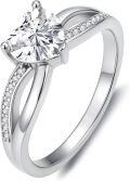 wholesale TOUPOP 1ct Heart Moissanite Engagement Rings For Women D Color Vvs1 S925 Sterling Silver Heart Cut Moissanite Infinity Eternity Promise Wedding Anniversary Christmas Jewelry Gift For Wife Size 6-9 -0-0