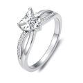 TOUPOP Sterling Silver Moissanite Heart Cut Infinity Eternity Ring-0-0