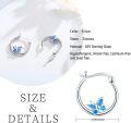 wholesale 925 Sterling Silver Blue Butterfly Huggie Hoop Earrings-0-5