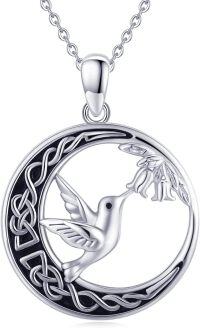 wholesale 925 Sterling Silver Hummingbird Pendant Necklace for Women Gifts-Silver